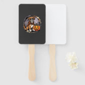 Boxer Hond Halloween Pompoen Sublimatie Handwaaier (Voorkant en achterkant)