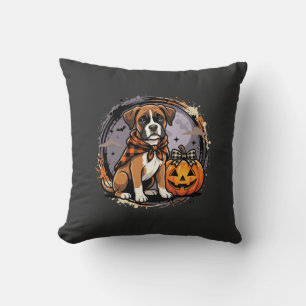 Boxer Hond Halloween Pompoen Sublimatie Kussen