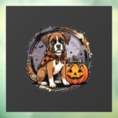 Boxer Hond Halloween Pompoen Sublimatie Raamsticker (Vel 3)