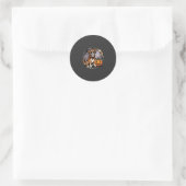 Boxer Hond Halloween Pompoen Sublimatie Ronde Sticker (Tas)