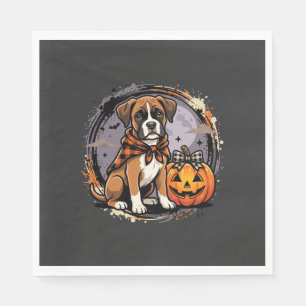 Boxer Hond Halloween Pompoen Sublimatie Servet