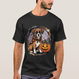 Boxer Hond Halloween Pompoen Sublimatie T-shirt