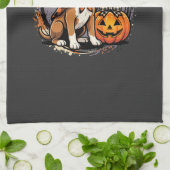 Boxer Hond Halloween Pompoen Sublimatie Theedoek (Gevouwen)