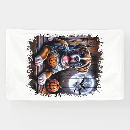 Boxer Hond Halloween Spandoek (Horizontaal)