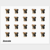Boxer Hond Hand Getrokken Digitale Kunst Ronde Sticker (Vel)