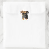 Boxer Hond Hand Getrokken Digitale Kunst Ronde Sticker (Tas)