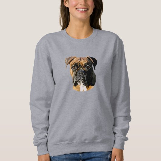 Boxer Hond Hand Getrokken Digitale Kunst Trui (Voorkant)