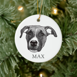 Boxer Hond Hand Tekening Gepersonaliseerd Keramisch Ornament