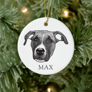 Boxer Hond Hand Tekening Gepersonaliseerd Keramisch Ornament