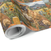 Boxer Hond Herfst Oogst Dankdag Cadeaupapier (Rol Hoek)