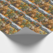 Boxer Hond Herfst Oogst Dankdag Cadeaupapier (Hoek)