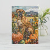 Boxer Hond Herfst Oogst Dankdag Feestdagenkaart (Staand voorkant)