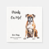Boxer Hond Huwelijk  Servet (Voorkant)
