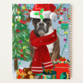 Boxer Hond in de Sneeuw met Kerstcadeaus Planner (Achterkant)