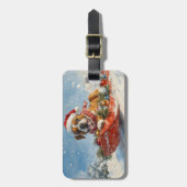 Boxer Hond in Sledge Laat het Sneeuw Kerstmis Bagagelabel (Voorkant verticaal)