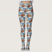 Boxer Hond in Sledge Laat het Sneeuw Kerstmis Leggings (Voorkant)