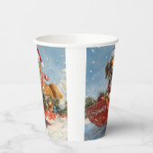 Boxer Hond in Sledge Laat het Sneeuw Kerstmis Papieren Bekers (Links)