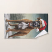 Boxer Hond in Sneeuw Kerstmis Bad Handdoek (Handdoek)