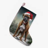 Boxer Hond in Sneeuw Kerstmis Kleine Kerstsok (Voorkant (Hangend))