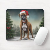 Boxer Hond in Sneeuw Kerstmis Muismat (Met muis)