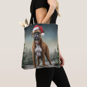 Boxer Hond in Sneeuw Kerstmis Tote Bag (Dichtbij)