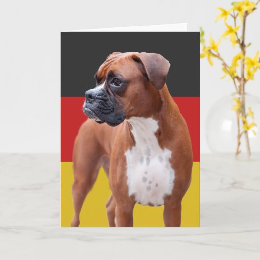 Boxer-hond Kaart (Gele Bloem)