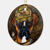 Boxer Hond Keramisch Ornament (Links)