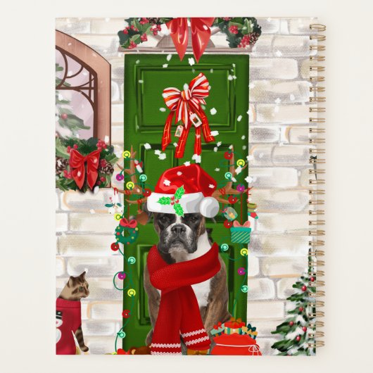 Boxer Hond Kerst Kussenhoes Planner (Achterkant)