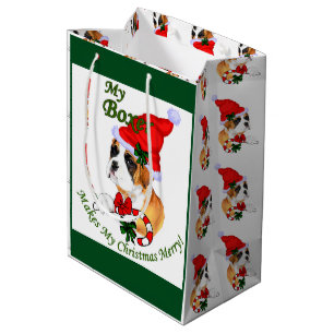 Boxer Hond Kerst Merry Medium Cadeauzakje