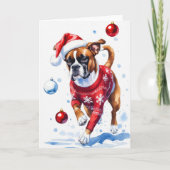 Boxer Hond Kerstgroet Kaart (Voorkant)