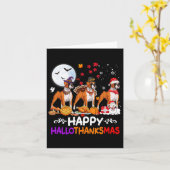 Boxer Hond Kerstmis Happy Hallothankmas Thanksgivi Kaart (Gele Bloem)