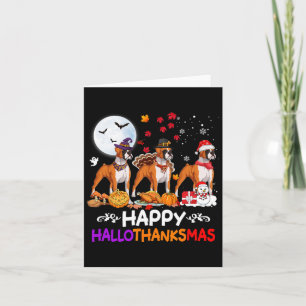 Boxer Hond Kerstmis Happy Hallothankmas Thanksgivi Kaart