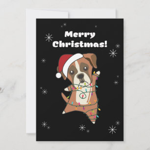Boxer Hond Kerstmis Sneeuw Winter Dieren Honden Feestdagenkaart