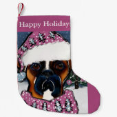 Boxer Hond Kleine Kerstsok (Voorkant)