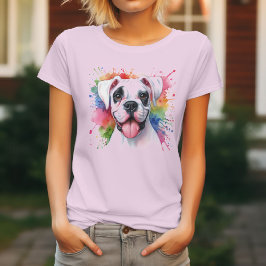 Boxer Hond Kleurensplash T-shirt