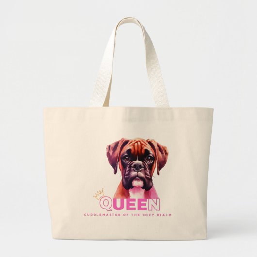 Boxer Hond: Koningin Knuffel Meester Grote Tote Bag (Voorkant)