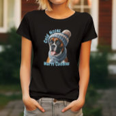 Boxer hond koude neuzen, warme knuffels t-shirt