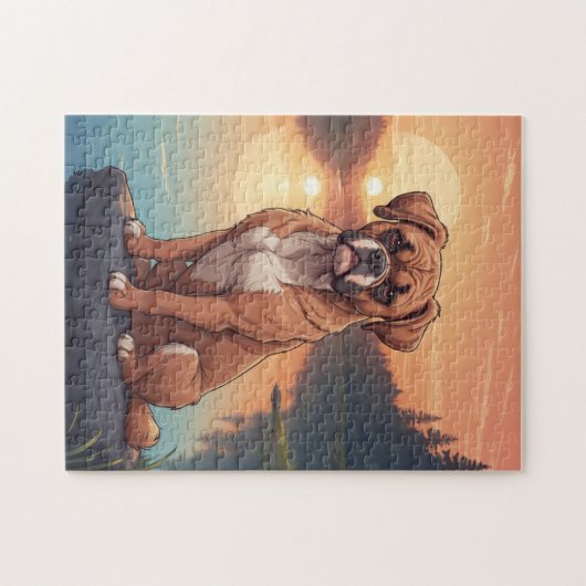 Boxer hond legpuzzel (Horizontaal)