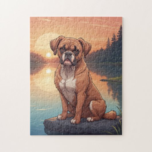 Boxer hond legpuzzel (Verticaal)