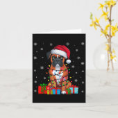 Boxer Hond Lelijke Kerstverlichting Santa Hat Boxe Kaart (Gele Bloem)