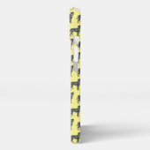 Boxer hond Leuk Silhouet Raster Blauw iPhone Hoesje (Linkerkant)