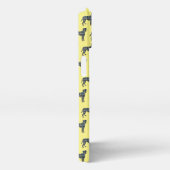 Boxer hond Leuk Silhouet Raster Blauw iPhone Hoesje (Rechterkant)