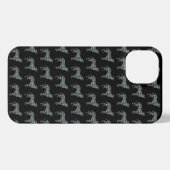 Boxer hond Leuk Silhouet Raster Zwart iPhone Hoesje (Achterkant horizontaal)