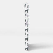 Boxer hond Leuke Silhouet Grid Wit iPhone Hoesje (Linkerkant)