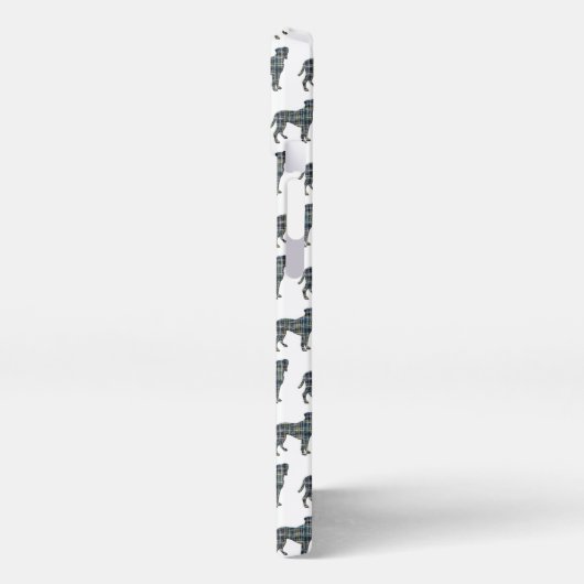 Boxer hond Leuke Silhouet Grid Wit iPhone Hoesje (Linkerkant)
