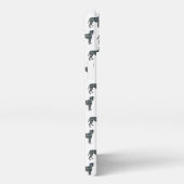 Boxer hond Leuke Silhouet Grid Wit iPhone Hoesje (Rechterkant)