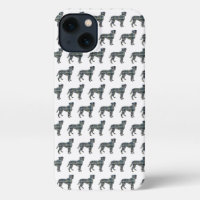 Boxer hond Leuke Silhouet Grid Wit