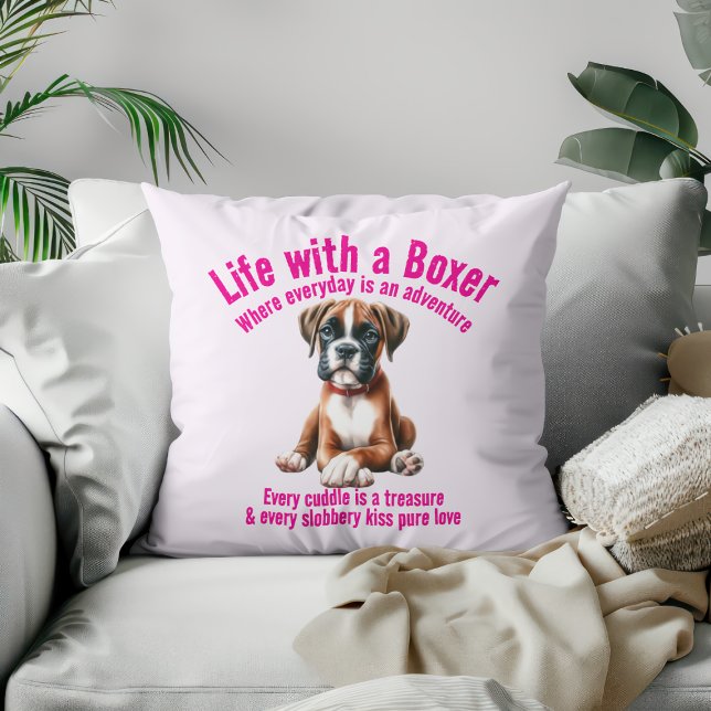 Boxer Hond Leven Vol Avonturen Kussen (Creator heeft geüpload)