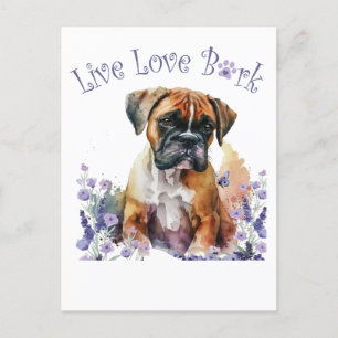 Boxer Hond Mam Bloemen Briefkaart