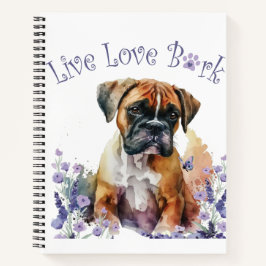 Boxer Hond Mam Bloemen Notitieboek